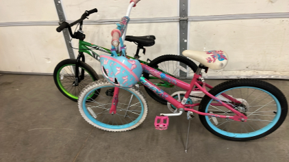 Boys Redline Raid Bicycle, Girls Huffy Sea Star Bicycle With Butterfly Helmet