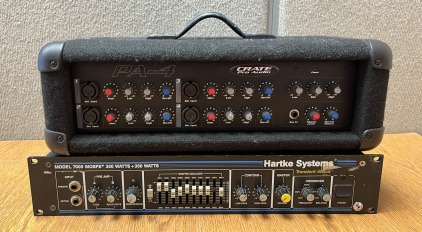 Crate 4 Channel Mixer(Powers On), Hartley Preamp Bass Head (Not Tested)