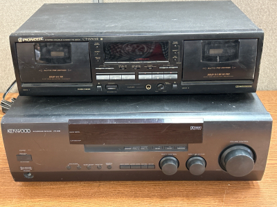 Kenwood VR-208 AV Surround Receiver & Pioneer CT-W502R Stereo Double Cassette Deck