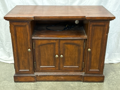 Dark Brown Entertainment Center w/ Media Storage and Console Shelving (44”x23”x32”)