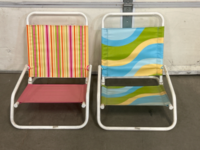 (2) Folding Beach Sand Chairs