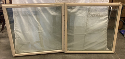 Two White Double Layer 41.5x41.5&rdquo; Windows