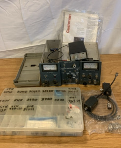 cushman Model 333 Repeater Tester, Model 313 AM Monitor,FM Deviation Model 302, Communications Specialist TE-64, STRs, Unknown Case Bottom, Coax Connectors