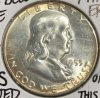 1953 MS68FBL RARE Franklin Half Dollar - Only One This Grade - 3