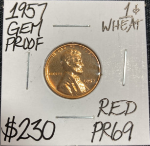 1957 PR69RD Gem Proof Red Wheat Copper Penny