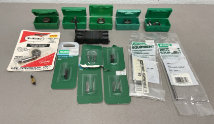 RCBS Reloading Tools And Accessories… Shell Holders No. 3, 4, 6, 10, 13. (6) Packages Of Decapping Pins, (2) Expander-Decapping Rods, (1) Lee Case Length Gauge & Shell Holder, (1) Lyman Bullet Mould #516