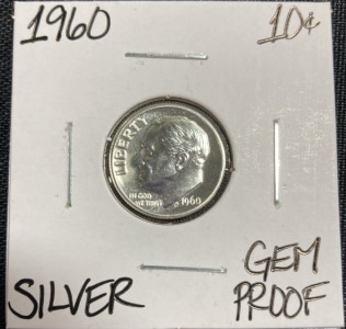 1960 Gem Proof Silver Roosevelt Dime