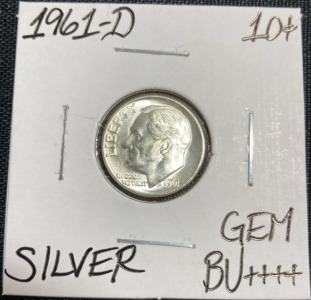 1961-D Gem BU++++ Silver Roosevelt Dime