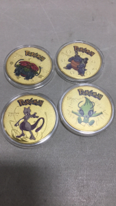 (4) Pokémon Gold Plated Collectible Coins (Set 2!)