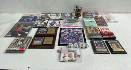 (4) Sports Plaques (4) Sport GameCube Games (8) Assorted Baseball Tapes