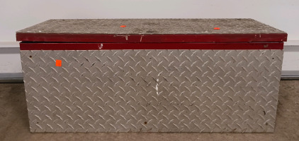 Red With Diamond Plates Tool Box (Tools included) 32"×11.5"×14"