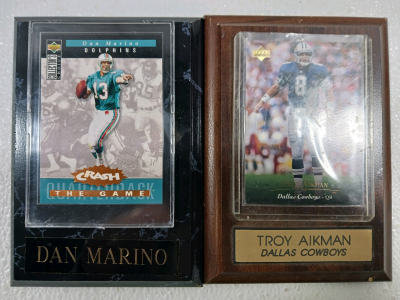 (1) Dan Marino Upper Deck Wall Plaque (1) Troy Aikman Upper Deck Wall Plaque