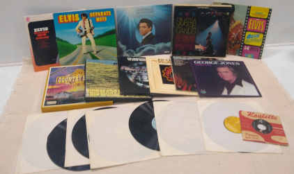 (4) Elvis Presley Records (1 Pair) Frank Sinatra Records & More Records!