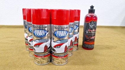 (9) Cans Rust-Oleum Peel Coat, Gloss Red