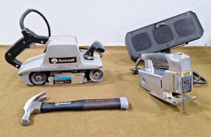 (1) Rockwell 361 Belt Sander, (1) Stanley Industrial Sabre Saw No 90076 & More