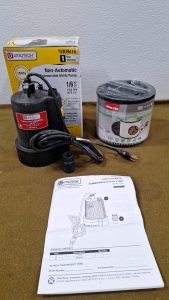 (1) Utilitec Non-Automatic Submersible Utility Pump & (1) Shop Vac Filter Type U