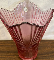 Vintage Depression Era Pink Glassware Including A Fenton Vase - 2