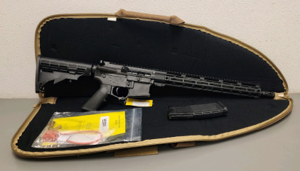 Wise Arms LLC Model B-15 5.56/.223 Multi-Cal 16" MLOK AR Style Rifle With Canvas Bag, Magazine, Lock And Manual. 3 Round Test Fired, Spent Rounds Included.— 05812