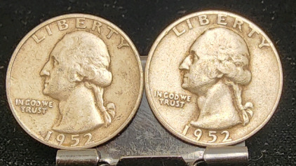 (2) 1952 90% Silver Quarters— Verified Authentic