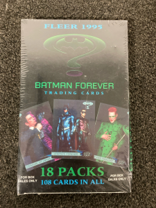 Fleer 1995 Batman Forever Trading Cards Booster Box- Factory Sealed, 18 Packs, 108 Total Cards