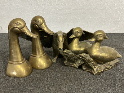 (5) Brass Ducks