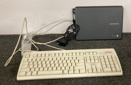 Samsung Chromebook 3 W/ Charger, Microsoft Keyboard
