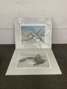 (2) Sleeved Canvas Driftwood Paintings