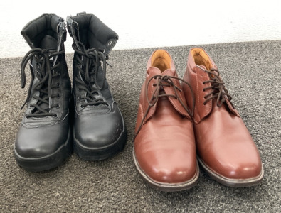 Men’s Vogatti Dress Shoes Size 28.5, Women’s Original SWAT Boots Size 39