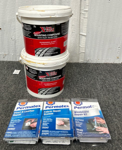 (2) Xtra Seal Mounting Compound (8 lbs) (1)Permatex 80902 Vinyl and Leather Repair Kit & More