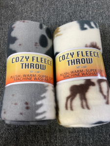 (2) Cozy Fleece Throw Blankets- various colors