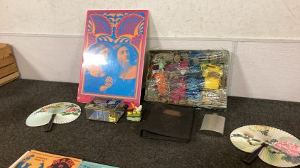 Rock Poster, Fans, Jewelry Boxes, Flask, Kodak Photo Album, Dolls