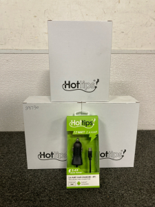 (12) Hot Tips Micro Usb Car Chargers, 12 Watt 2.4 Amp, 4ft, All New In Box