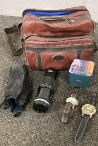 Lens With pouch, Camera Bag, 2 Watches