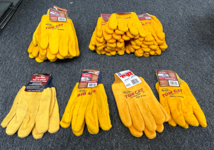 (9) Pairs Of Boss Tom Cat Work Gloves (6) Pairs Of Boss Tom Cat Jumbo Work Gloves & More