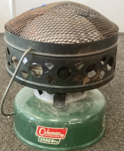 Vintage Coleman Catalytic Heater, Pressure Gage, Mouse Under/Polisher. And More.