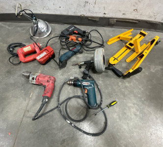 Yellow Mounting Brackets, Ryobi Sander Tool And Other Drills