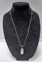 (1) 25.00ct Brown Striped Agate Gemstone w/.925 Necklace