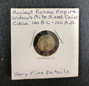 (1) Ancient Roman Empire Widow's Mite Sized Coin Circa 100 B.C-100 A.D