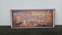 Marble's Safety Axe Company Wood Sign