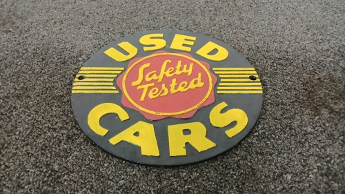 Safety Tested Used Cars Round Metal Sign