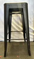 (4) Black Metal Bar Stool - 3