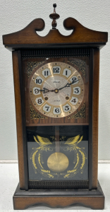 Vintage Alaron 31-Day Manel Wall Clock with Pendulum & Key