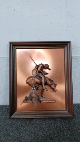 Framed Copper-like Metal Art Display