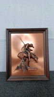 Framed Copper-like Metal Art Display