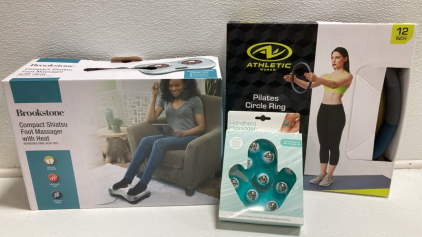 Brookstone Heated Foot Massager, Handheld Massager, Pilates Circle Ring