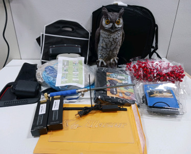 (1) Car Accessorie Kit (1) Fishing Cast Net (1) Patio Heater Cover (1) Nylon Dog Barrier & More!