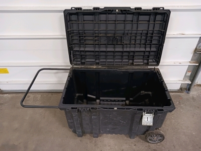 Husky 37 inch Mobile Job Box 50 Gallon Utility Cart Black