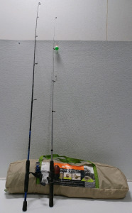 (1) 4-Person Instant Dome Tent (2) Fishing Poles