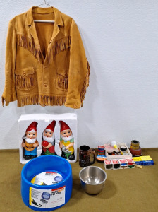 (1) Fringed Leather Jacket, (1) Heated Pet Water Bowl & More