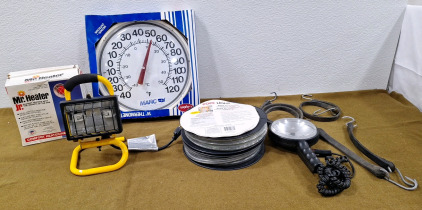 (1) Work Light, (1) Mr Heater Jr, (2) 25' Rope Lights & More